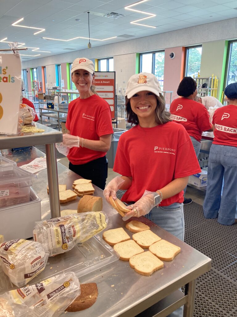 Pierpont volunteers making lunches at Kids Meals